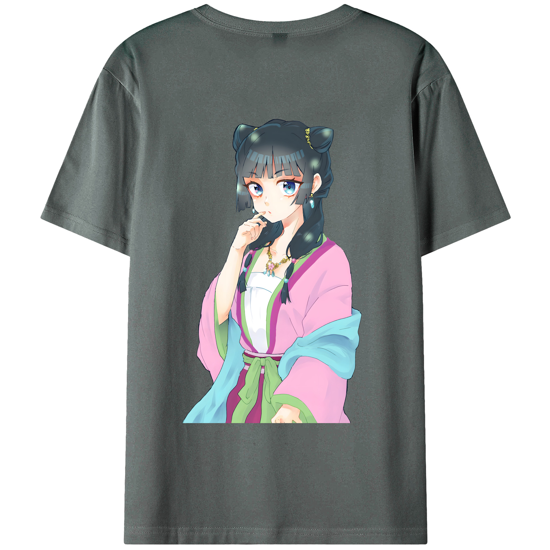 （画像用） 薬屋のひとりごと The Apothecary Diaries 綿100％ メンズ半袖Tシャツ（バックプリント） 通気性